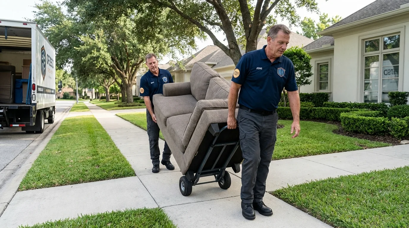 Local residential moving crew loading furniture in Bethesda, OH
